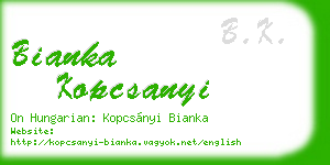 bianka kopcsanyi business card