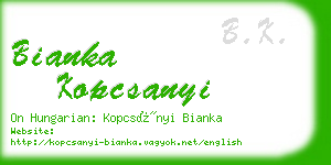 bianka kopcsanyi business card